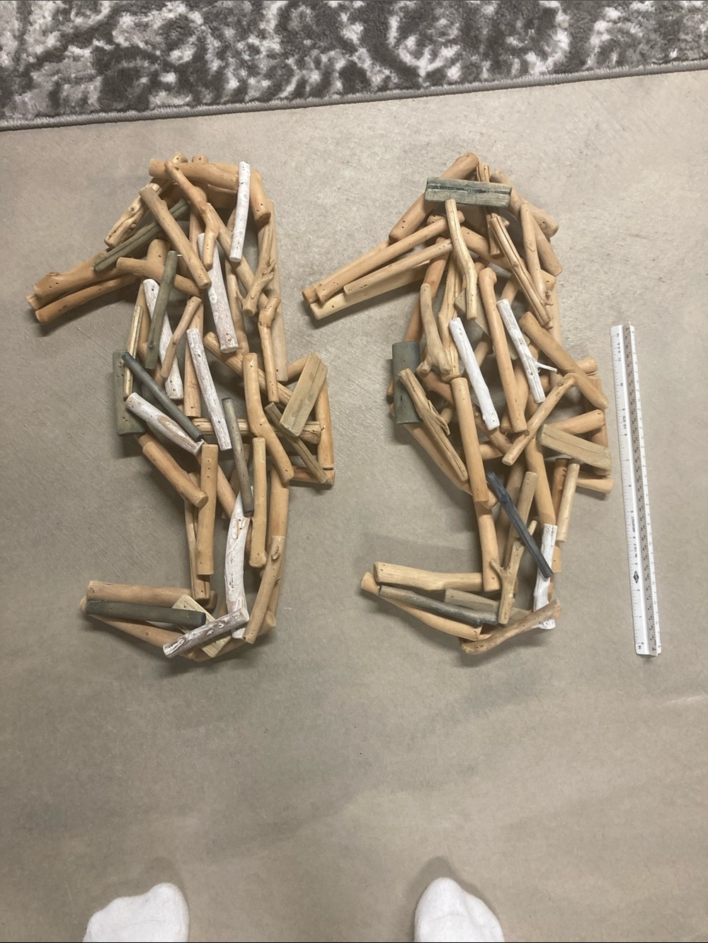 Driftwood seahorses, approx 19 inches tall, nautical wall decor, 2 included